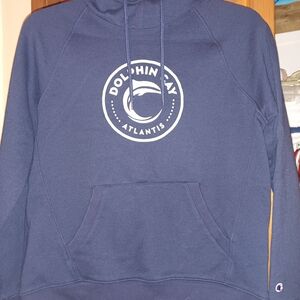 Champion Navy Hoodie with Dolphin Bay Logo